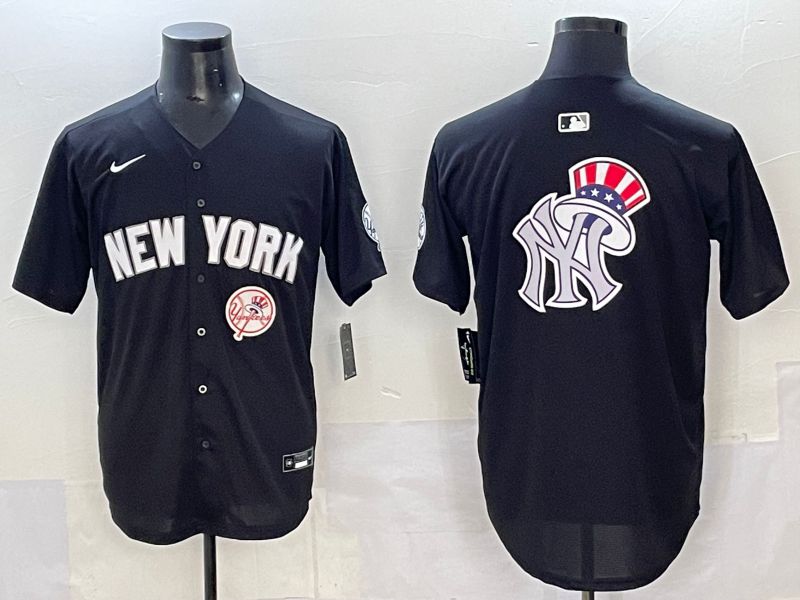 Men 2025 New York Yankees Blank Black Nike MLB Jersey style 0019